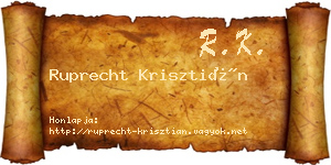 Ruprecht Krisztián névjegykártya